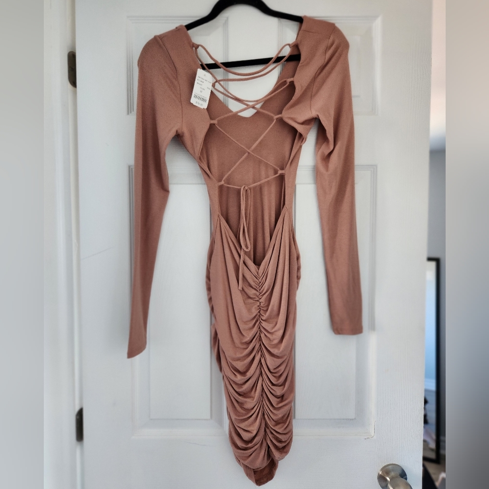 Beautiful taupe lightweight sweater dress